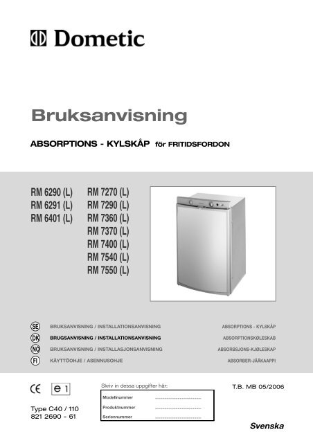 RM 7550 (L) - Dometic Manuals