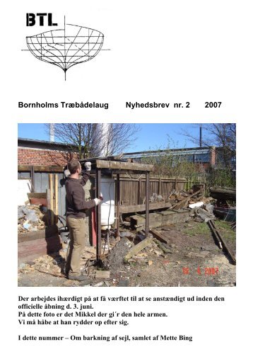 Bornholms Træbådelaug Nyhedsbrev nr. 2 2007