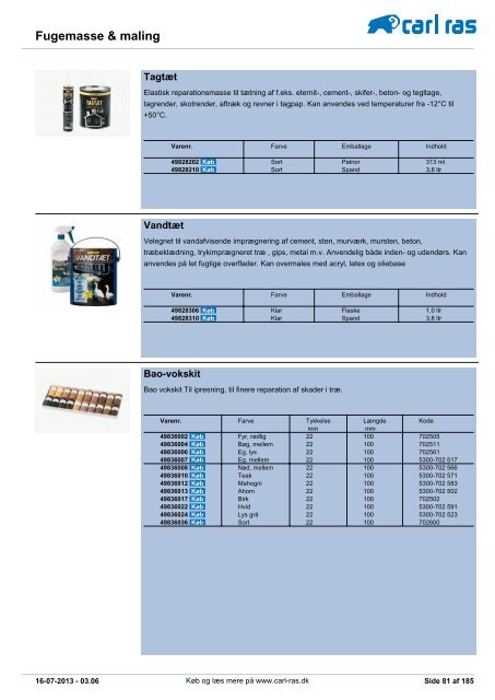 fugemasse og maling - Carl Ras A/S