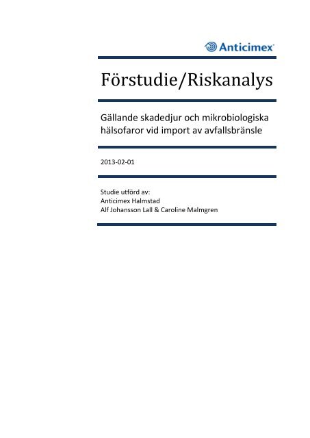 Förstudie/Riskanalys - Halmstads Energi och Miljö AB