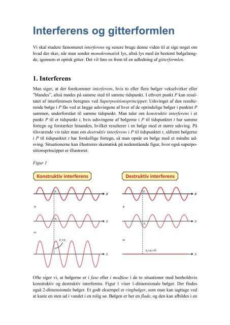 tillaeg interferens og gitterformlen - matematikfysik