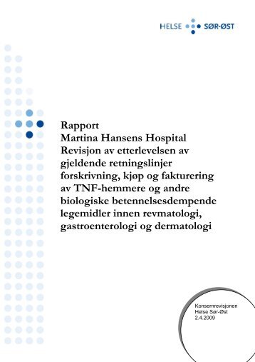Revisjon TNF-hemmere Martina Hansens Hospital - Helse Sør-Øst