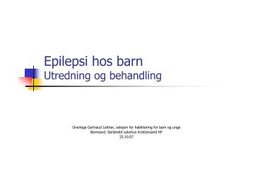 Epilepsi hos barn - utredning og behandling. - Habu