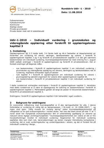 Udir-1-2010 – Individuell vurdering i grunnskolen og ... - Udir.no