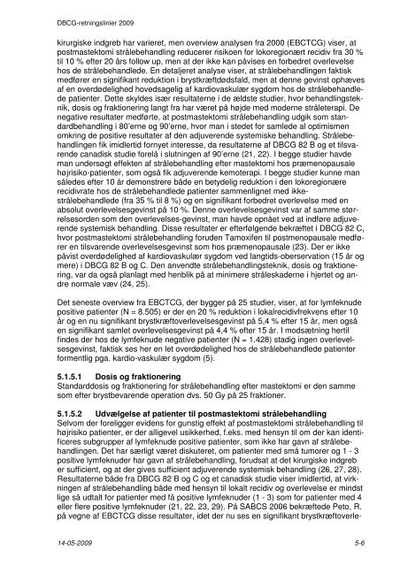 5 Postoperativ strålebehandling - DBCG