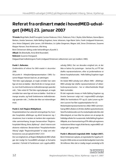 2 . januar 2007 - Hospitalsenhed Midt