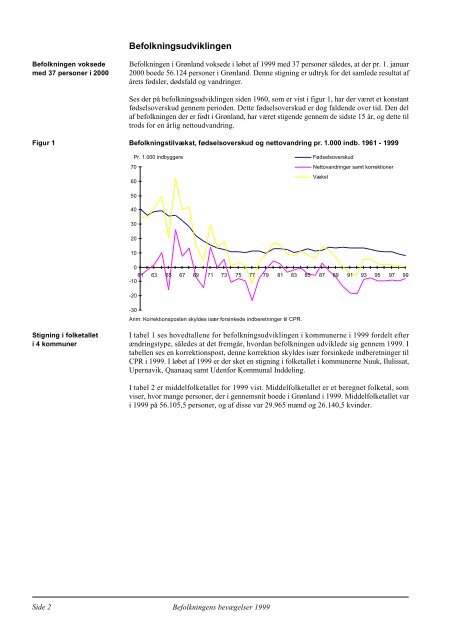 Befolkningens Bevægelser 1999.pdf - Grønlands Statistik