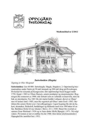 Medlemsblad 2-2012 - Oppegård Historielag