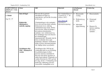 SAMFUNDSFAG ÅRSPLAN - 9. KL 2012/13 Emne Mål Materiale ...