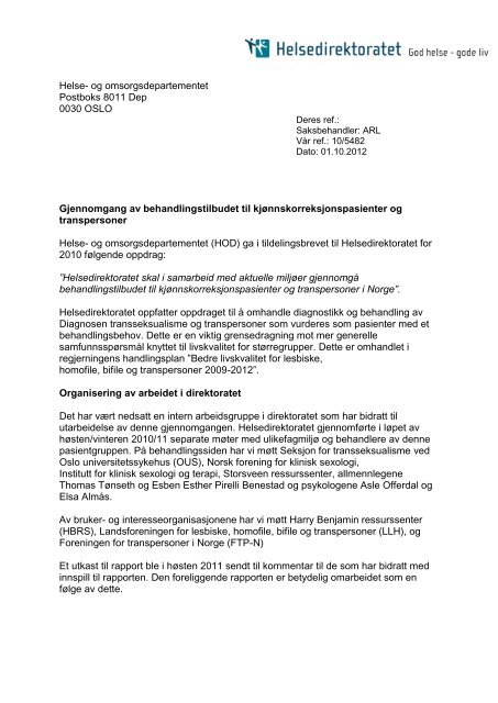 HÅNDBOK kjønnskorrigerende behandling redigert 2012.pdf ... - Hbrs