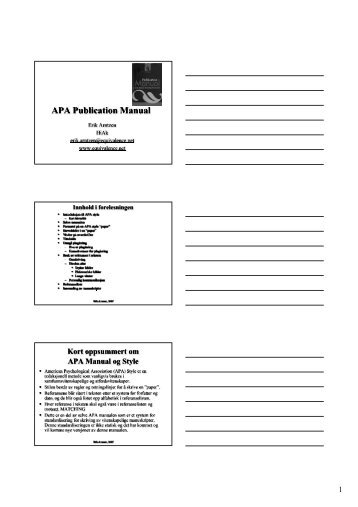 APA Publication Manual - Erik Arntzen