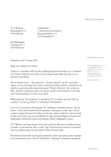 Klage over reklame for Telmore - Kulturstyrelsen