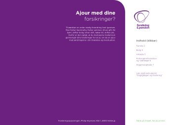 Ajour med dine forsikringer? - Forsikring & Pension