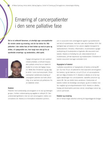 Ernæring af cancerpatienter i den sene palliative fase