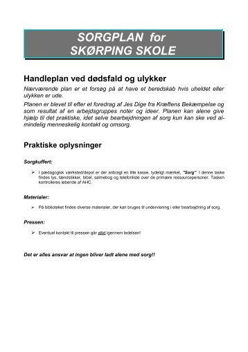 SORGPLAN for - Skørping Skole