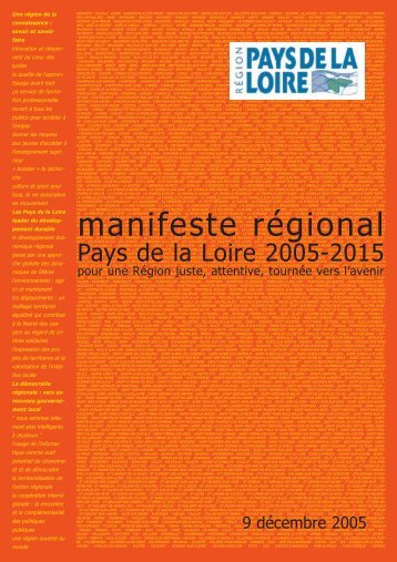 Le manifeste régional - Pays de la Loire 2005-2015 - Conseil ...