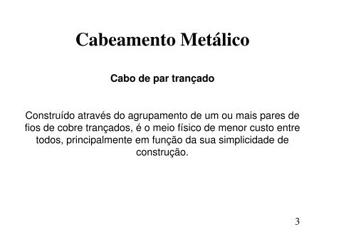 Cabeamento Metálico - CCHLA/UFRN