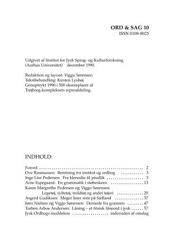ord & sag 10 indhold - Peter Skautrup Centeret - Aarhus Universitet