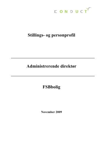 Stillings- og personprofil Administrerende direktør FSBbolig - Kom ind