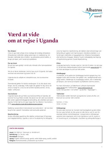 Værd at vide om at rejse i Uganda - Albatros Travel