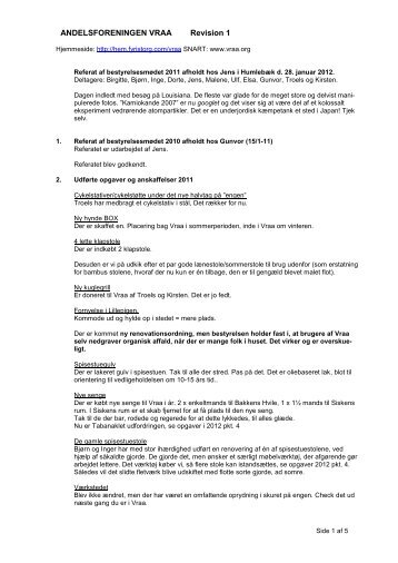 Referat af bestyrelsesmøde 2011 - vraa.org