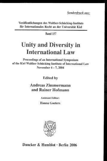 Unit y and Diversity in International Law - Alain Pellet