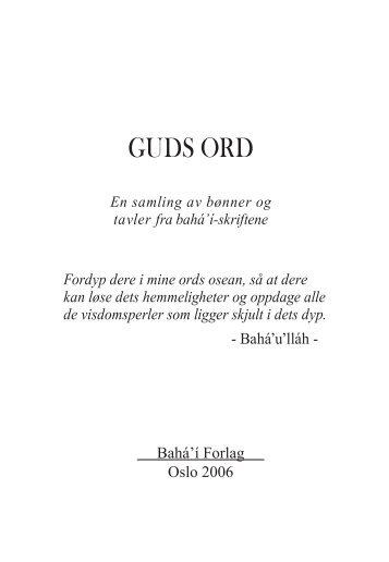 Guds ord.indd - Bahá'í Norge