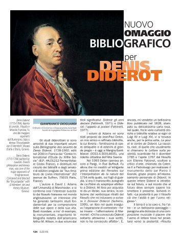 Nuovo omaggio bibliografico per Denis Diderot - gianfranco dioguardi