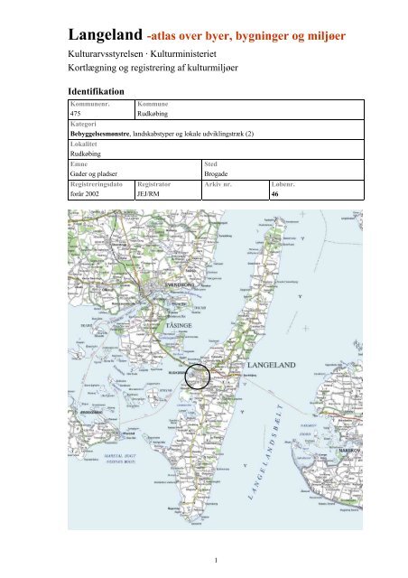 Langeland -atlas over byer, bygninger og miljøer