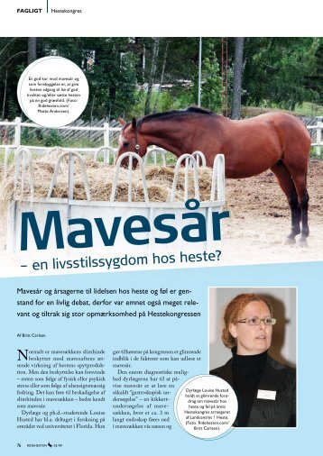 – en livsstilssygdom hos heste? - E-vet