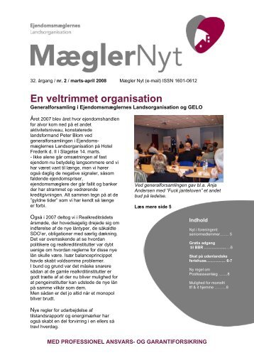 Mægler Nyt nr. 2 2008 - Ejendomsmæglernes Landsorganisation