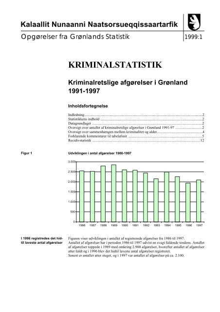 Krimalretslige afgørelser i Grønland 1991 - 1997 - Grønlands Statistik