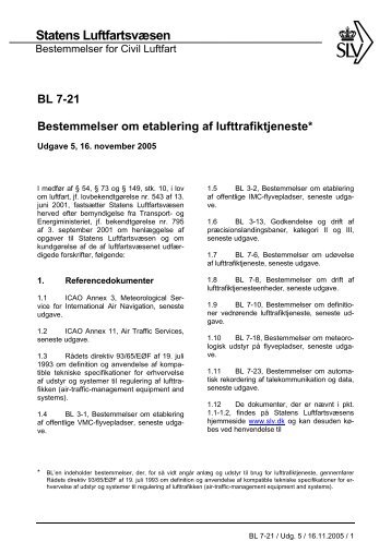 BL 7-21, 5. udgave af 16. november 2005