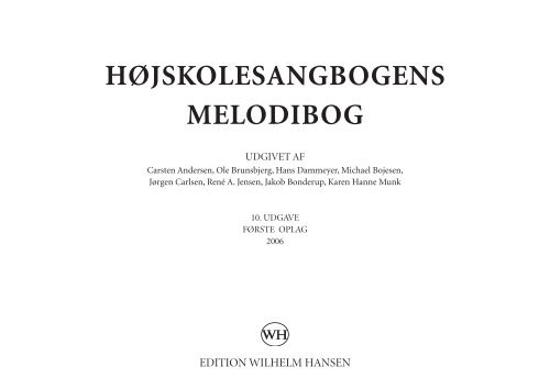 højskolesangbogens melodibog - Edition Wilhelm Hansen AS