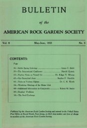 BULLETIN - North American Rock Garden Society