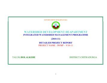WATERSHED DEVELOPMENT DEAPARTMENT
