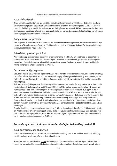 Kliniske retningslinier for udredning af cancer thyroidear 2009, udkast