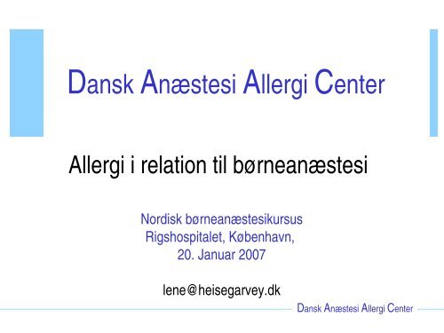 Latex allergi - Anestesi.no