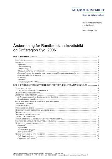 Årsberetning for Randbøl statsskovdistrikt og ... - Naturstyrelsen