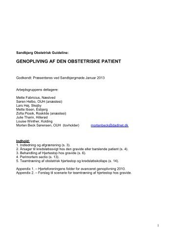 genopliving af den obstetriske patient - Institut for Klinisk Medicin