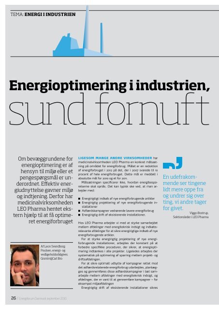 Tema: Energi i industrien - Energiforum Danmark