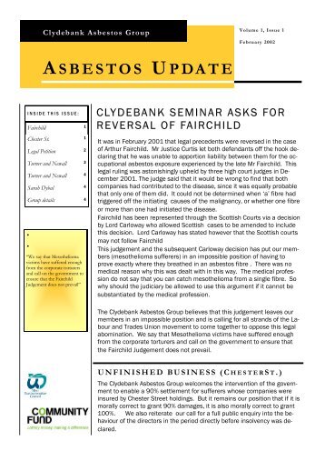 Newsletter - February 2002 - Clydebank Asbestos Group