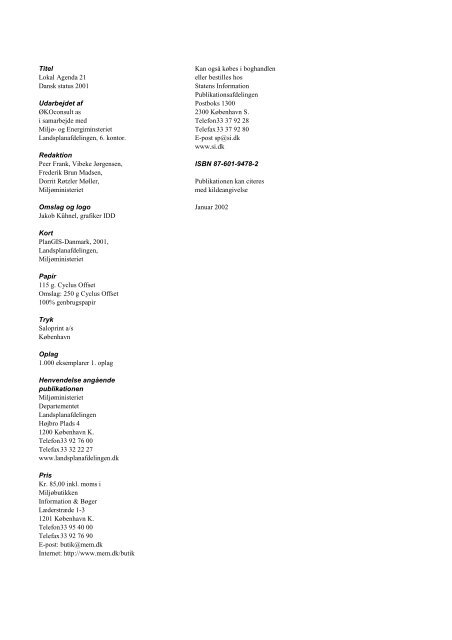 Lokal Agenda 21 Dansk status 2001 - Naturstyrelsen