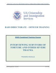 interviewing survivors of torture and other severe trauma - uscis