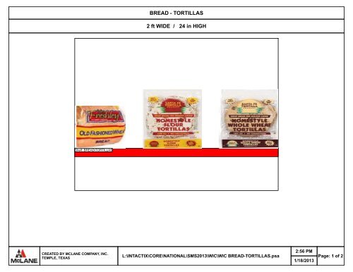 Bread & Tortillas Planogram - McLane