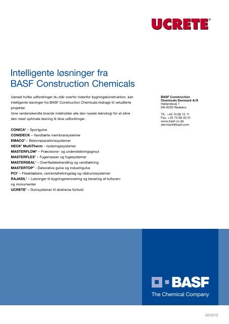 UCRETE® - sikkerhed for den kemiske industri - Basf