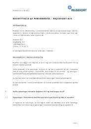 BESKYTTELSE AF PERSONDATA – REJSEKORT A/S