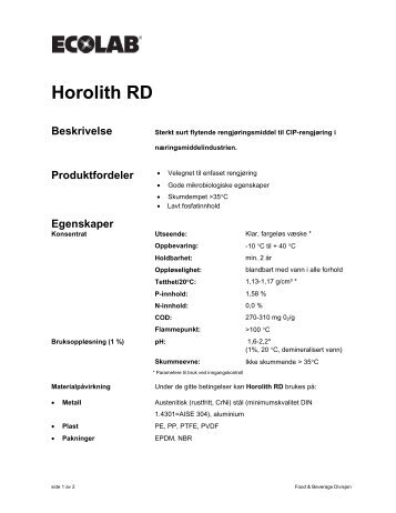 Horolith RD - Ecolab