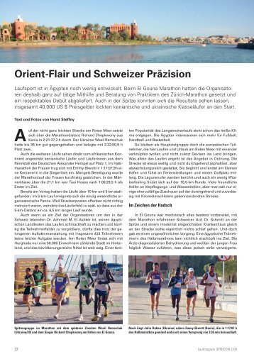 Artikel im Laufmagazin SPIRIDON - El Gouna Marathon