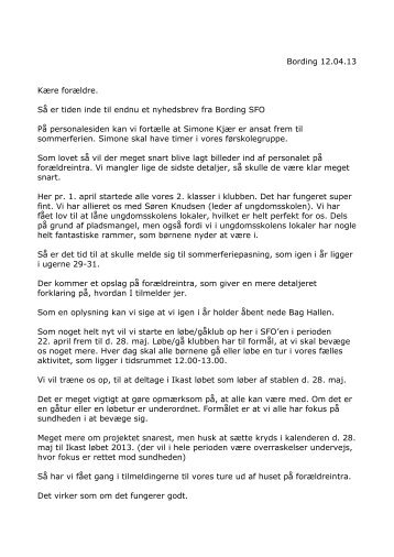 Bording 12.04.13 Kære forældre. Så er tiden inde til ... - Bording Skole